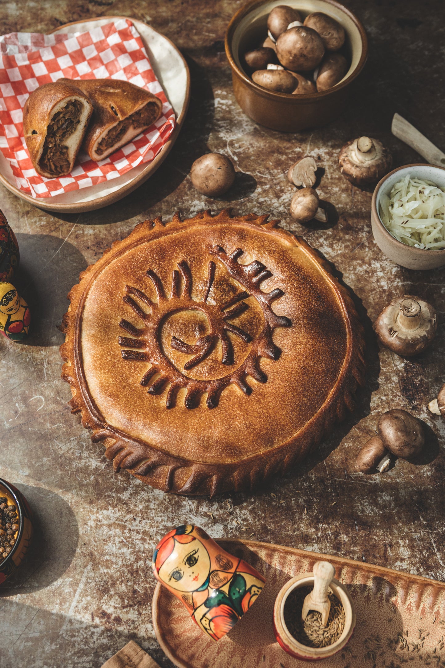 Cabbage & Wild Mushroom Pie