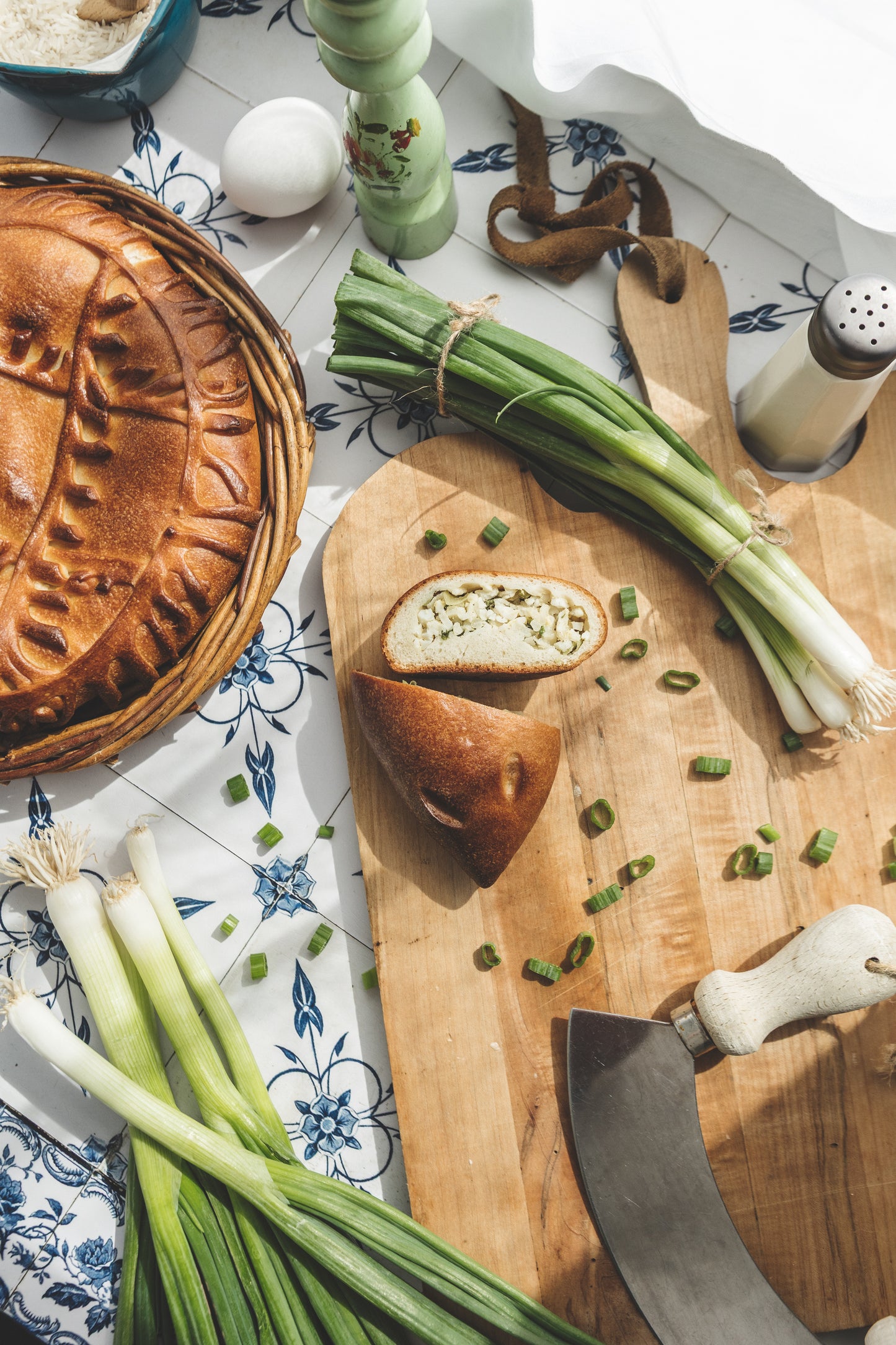 Scallion, Egg & Rice Pie
